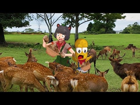 奈良公園で鹿せんべいを100匹にあげるまで帰れません！